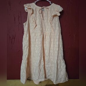 LOFT Peach Ruffle Sleeve Maxi Dress